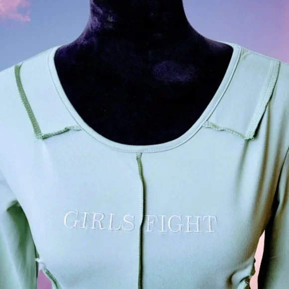 🆕Girls Fight, Green exposed seam Crop Top - Picture 8 of 12